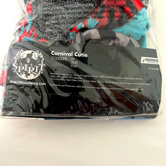 Spirit Halloween Little Girls 3T-4T Carnival Costume Set including Basket - Picture 5 of 8